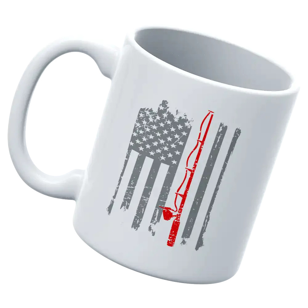 Fishing Rod American Flag 11oz Mug